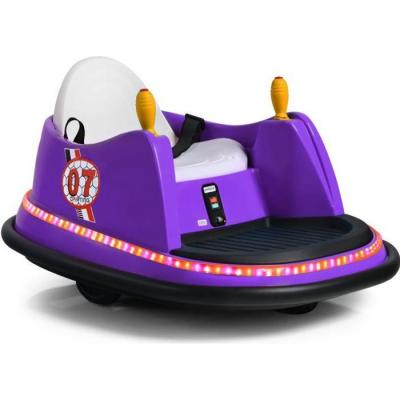 Voiture Auto Tamponneuse &Eacute;lectrique 6V pour Enfants 2-5 Ans, avec T&eacute;l&eacute;commande,57x75x42cm Violet