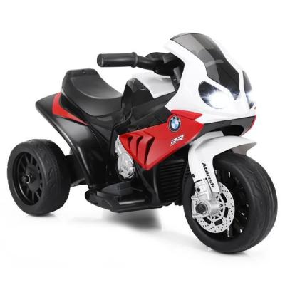 COSTWAY BMW Moto Electrique pour Enfants 6V/4Ah,3 Km/h avec Phare, Musiques 3 Roues 1,5-3 Ans Rouge
