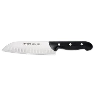 Couteau alv&eacute;ol&eacute; blanc en inox Santoku Riviera 17cm