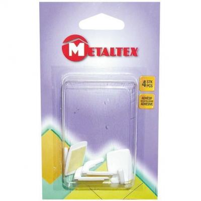 Inofix - Crochet adh&eacute;sif blanc petit mod&egrave;le 2.9x2.1cm, 4 pi&egrave;ces