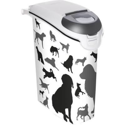 CURVER Conteneur &agrave; croquettes empilable 10kg - Blanc - Pour chien