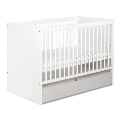 Dalia lit b&eacute;b&eacute; enfant avec barreaux amovibles et sommier r&eacute;glable blanc 120x60 + tiroir