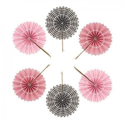 D&eacute;corez votre int&eacute;rieur, avec ces 6 &eacute;ventails en papier de couleurs noir et rose