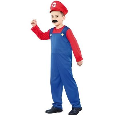 D&eacute;guisement plombier mario enfant 10-12 ans (combinaison + casquette)