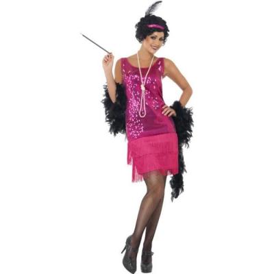 Costume Charleston Paillettes Fuschia - Fuchsia - M