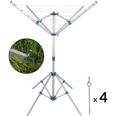 S&eacute;choir &agrave; linge parapluie pliant 4 bras 4 pieds aluminium