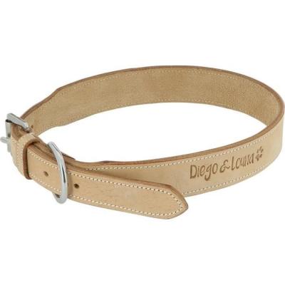 Collier Cuir Naturel Diego & Louna - Couleur : Naturel, Taille : 55 Cm, Longueur Totale : 70 Cm