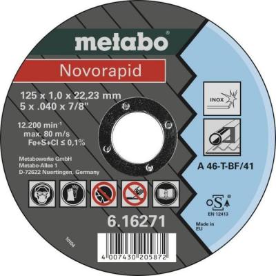 Meules de tron&ccedil;onnage Novorapid 125x1,0x22,23 Inox