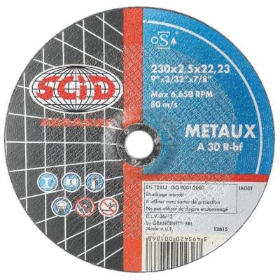 Disques &agrave; tron&ccedil;onner - mat&eacute;riaux - &Oslash; 230 x 3,2 mm