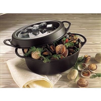 Cocotte fonte ovale Doufeu 32 cm 7,2 L noir mat Le Creuset