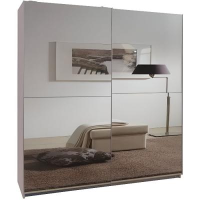 Dressing CLAPTON 135 cm portes coulissantes blanc / miroirs