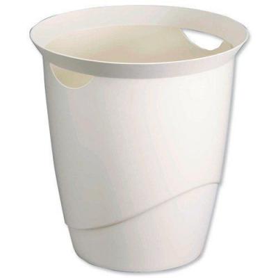Durable Corbeille &agrave; papier TREND, 16 litres, rond, blanc - Lot de 2