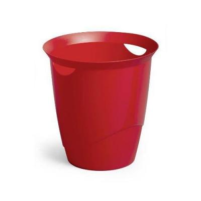 Durable Corbeille &agrave; papier TREND, 16 litres, rond, rouge - Lot de 2