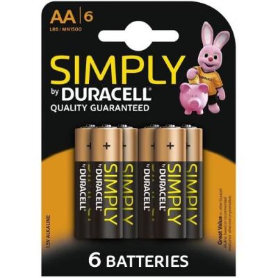DURACELL Pile Alcaline LR06/AA 1,5V BL6 Simply