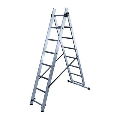 Echelle transformable 2 plans &agrave; base rapportee - 2x8 echelons 4.5m