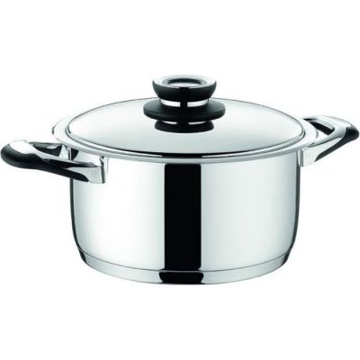 Faitout en inox, tous feux dont induction, thermom&egrave;tre int&eacute;gr&eacute;