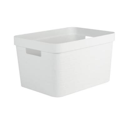 Boite de rangement stone EDA 18 litres coloris blanc c&eacute;rus&eacute;
