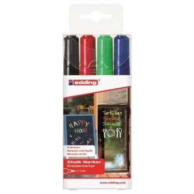 EDDING Assortiment de 4 craies liquides E4095 - Standards