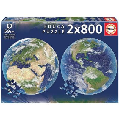 Puzzle Planet Earth Educa &Oslash; 59 cm (2 x 800 pcs) 