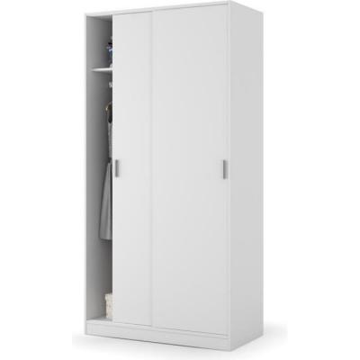 ELENA Armoire de chambre style contemporain blanc mat - L 100 cm 