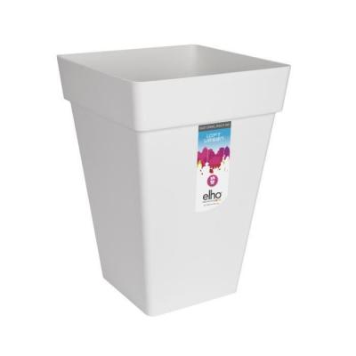 ELHO Bac &agrave; plantes carr&eacute;e haut - 37 cm - Blanc