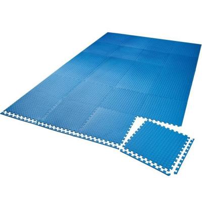 Ensemble de 24 Dalles Carr&eacute;es EVA - Tapis de sol, Sport - bleu