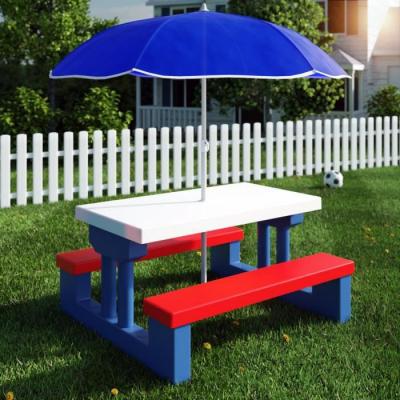 Table de pique-nique pour enfants Deuba avec parasol