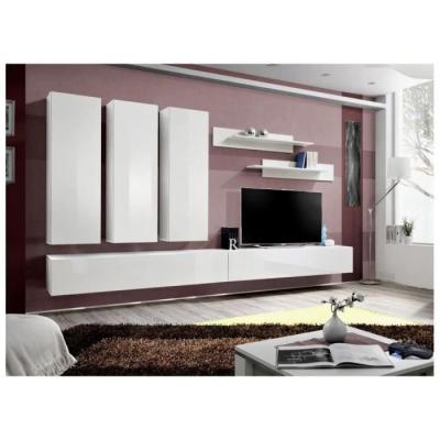 Ensemble meuble tv mural - fly i - 320 cm x 190 cm x 40 cm - blanc