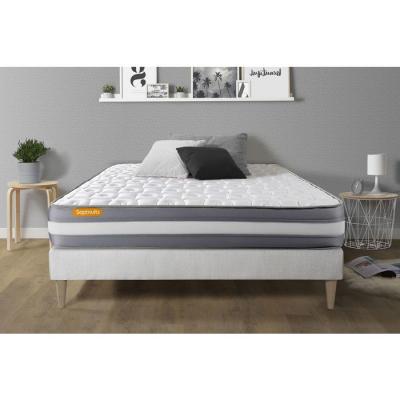 Matelas + sommier kit blanc 160x200 memo plus m&eacute;moire de forme