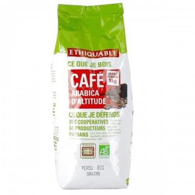 Caf&eacute; En Grains Pur Arabica P&eacute;rou Bio Ethiquable - Le Paquet De 1 Kg