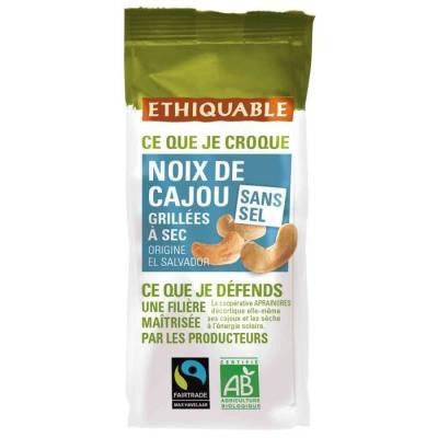Ethiquable Noix de cajou Bio grill&eacute;es sans sel - sachet de 100 g