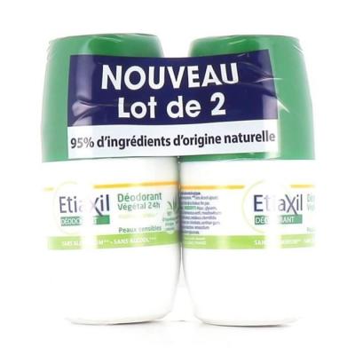 Etiaxil D&eacute;odorant V&eacute;g&eacute;tal 24h Roll-On Lot de 2 x 50ml