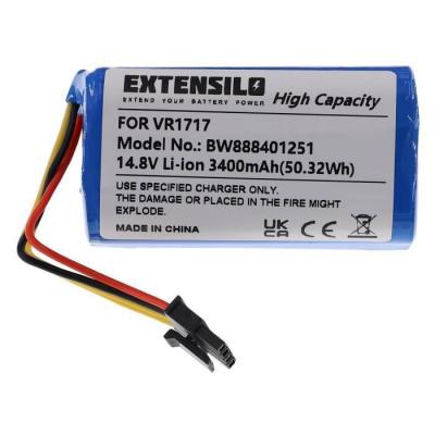 EXTENSILO Batterie compatible avec Blaupunkt BPK-VCBB1XPW+ aspirateur (3400mAh 148V Li-ion)