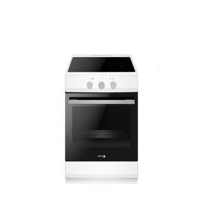 Cuisini&egrave;re induction 4 foyers four multifonctions catalyse 65l largeur 50cm blanc faci203b 
