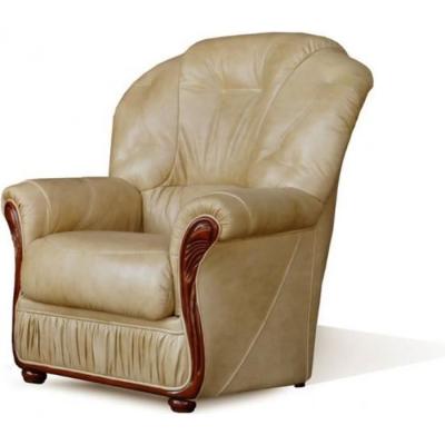 Vente-unique Fauteuil 100% cuir de buffle DAPHNE - Beige