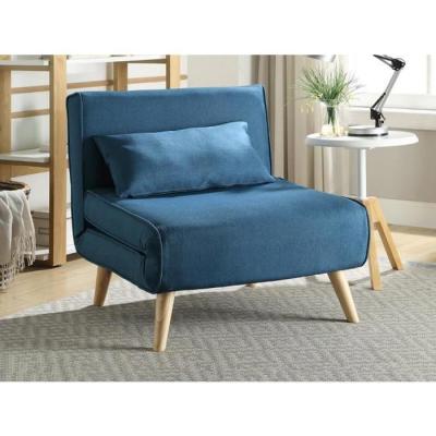 Vente-unique - Fauteuil Convertible POSIO en Tissu - Bleu