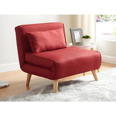 Vente-unique - Fauteuil Convertible POSIO en Tissu - Rouge