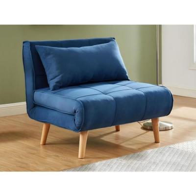 Vente-unique Fauteuil convertible XL en tissu CHILA - Bleu