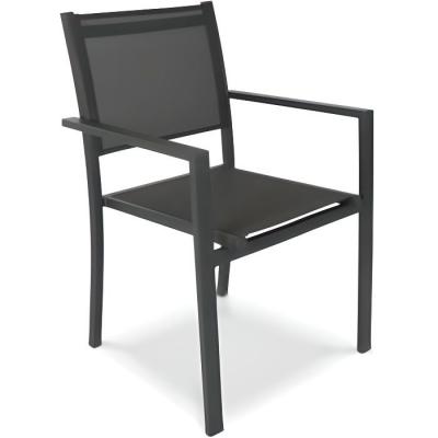 Fauteuil de jardin - 57 x 55 x 90 cm - Aluminium - Oviala - Gris