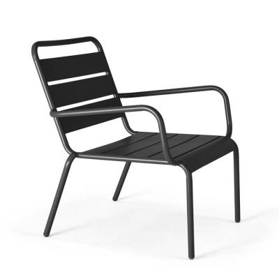 Fauteuil de jardin bas - 60 x 64 x 72 cm - Acier - Palavas - Gris