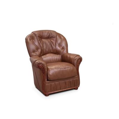 Vente-unique Fauteuil 100% Cuir de Buffle Daphne - Marron
