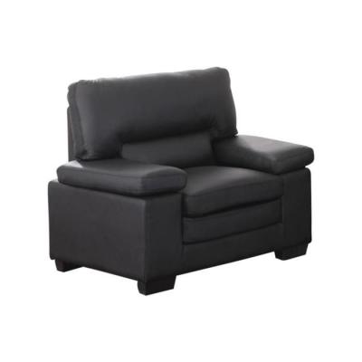 Vente-unique - Fauteuil en Cuir de Buffle Mimas - Noir