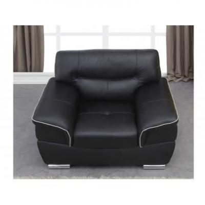 Vente-unique Fauteuil en cuir THIBAULT - Noir