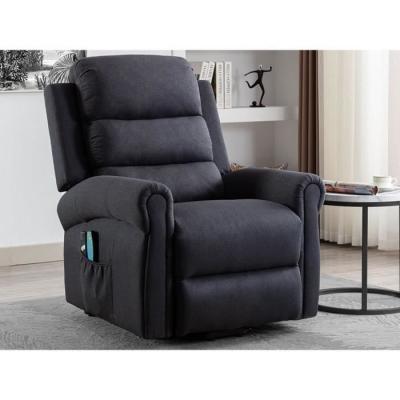 Fauteuil massant en tissu avec releveur &eacute;lectrique - Gris anthracite - LOVARI
