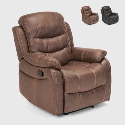Fauteuil relax inclinable manuel avec repose-pieds similicuir panama Le Roi du Relax