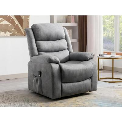 Vente-unique - Fauteuil releveur &eacute;lectrique en Tissu Gris Clair Nadine