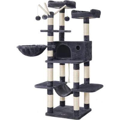 FEANDREA Arbre &agrave; Chat XXL, Tour de Jeux 164 cm, Gris Anthracite