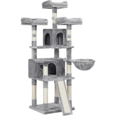 FEANDREA Arbre &agrave; Chat XXL, Tour de Jeux 168 cm, Gris Clair PCT019W01