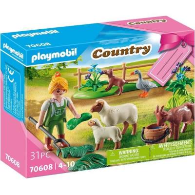 Playmobil 70608 - country fermi&egrave;re avec des animaux de p&acirc;turage