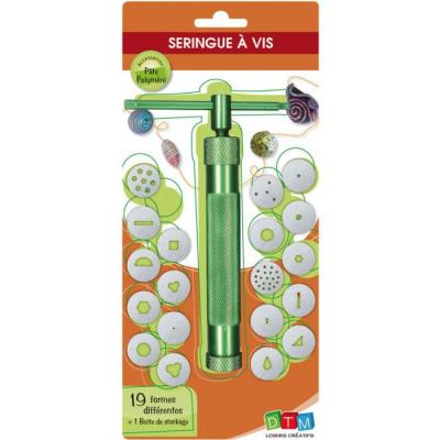Seringue de modelage &agrave; vis pour p&acirc;te Fimo + 1 bo&icirc;te de stockage.